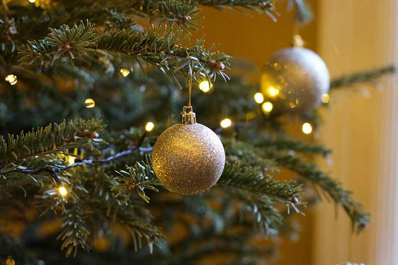 Christmas Tree with Golden Bauble