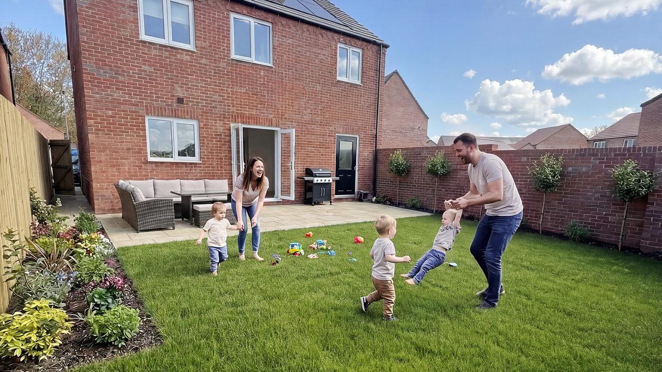 Mapleford - Garden with people
